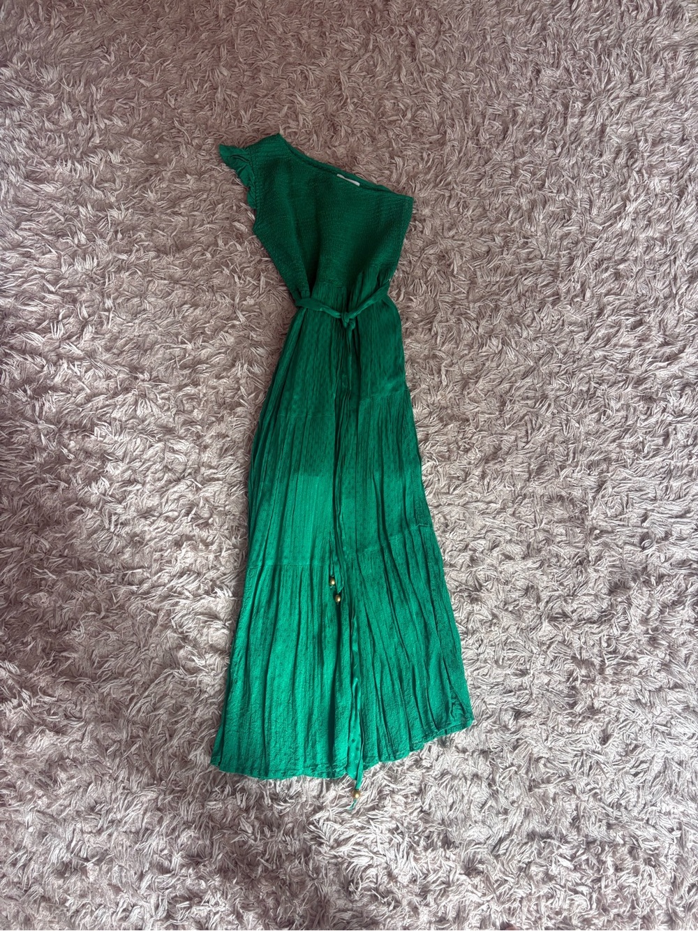 Karina Grimaldi Green Asymmetrical Maxi Dress